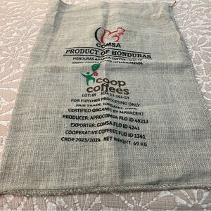 COMSA Product‎ of Honduras Burlap Coffee Bag. OS.